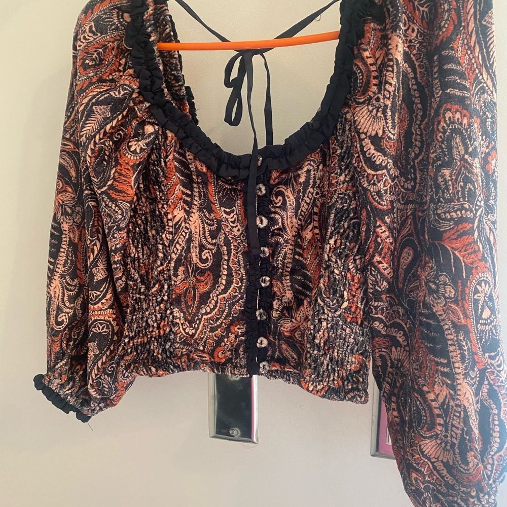 Brand new with tags! FP Movement by Free People Black and Orange Crop Top